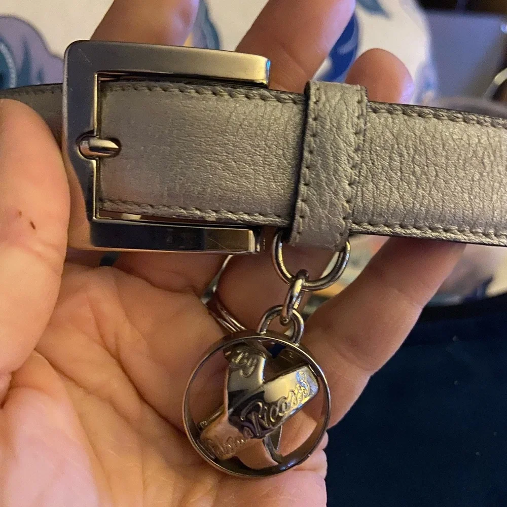 Vintage By Paloma Picasso Metallic Silver Made In Italy Silver Hardware Belt